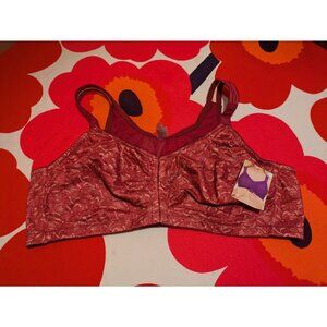 COMFORT CHOICE Posture Support Bra Size 52D New NWT Dark Pink Lace Front Closure